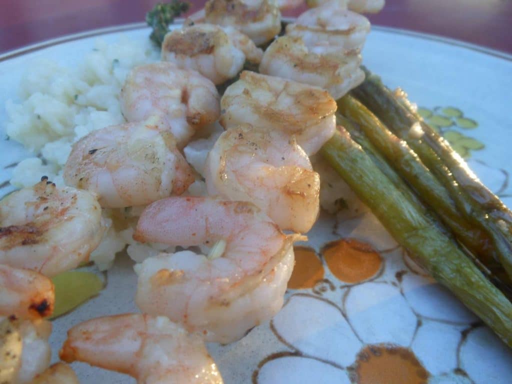 sweet & spicy shrimp skewers