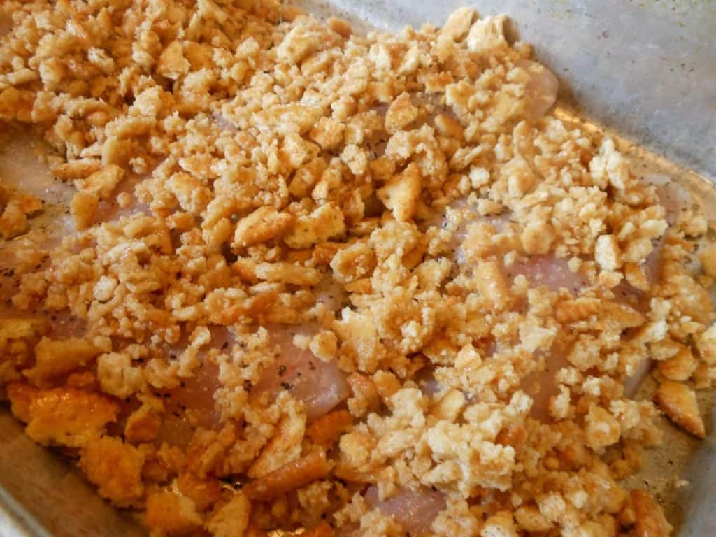 buttery crackers, raw fish