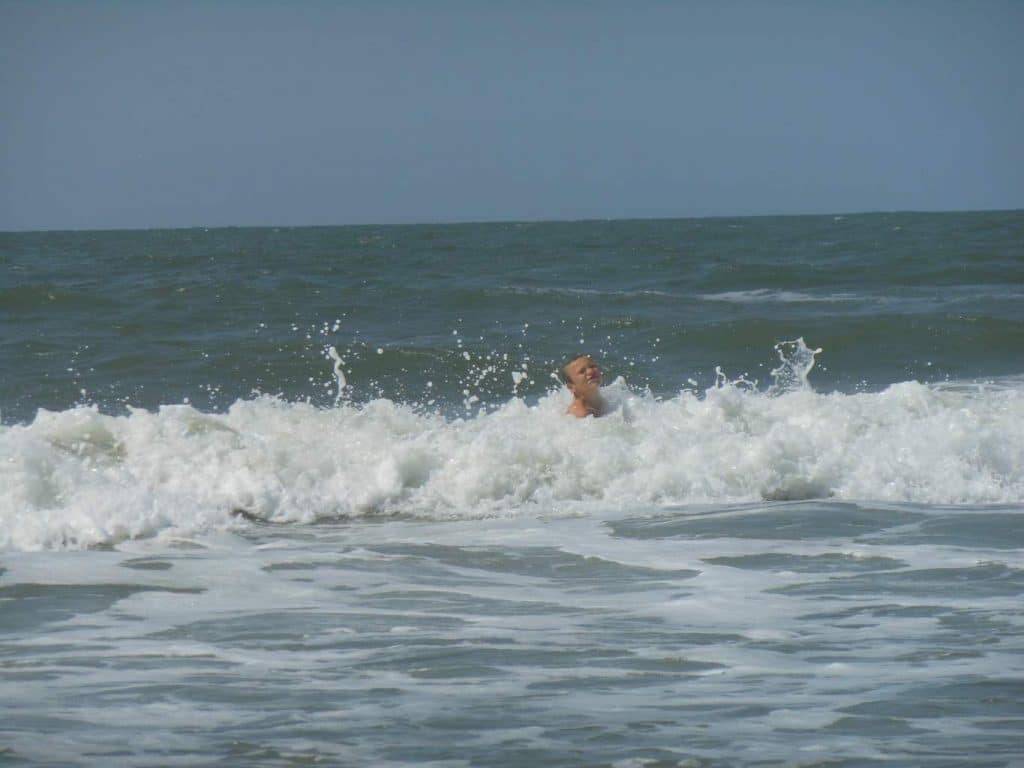 Evan in the ocean