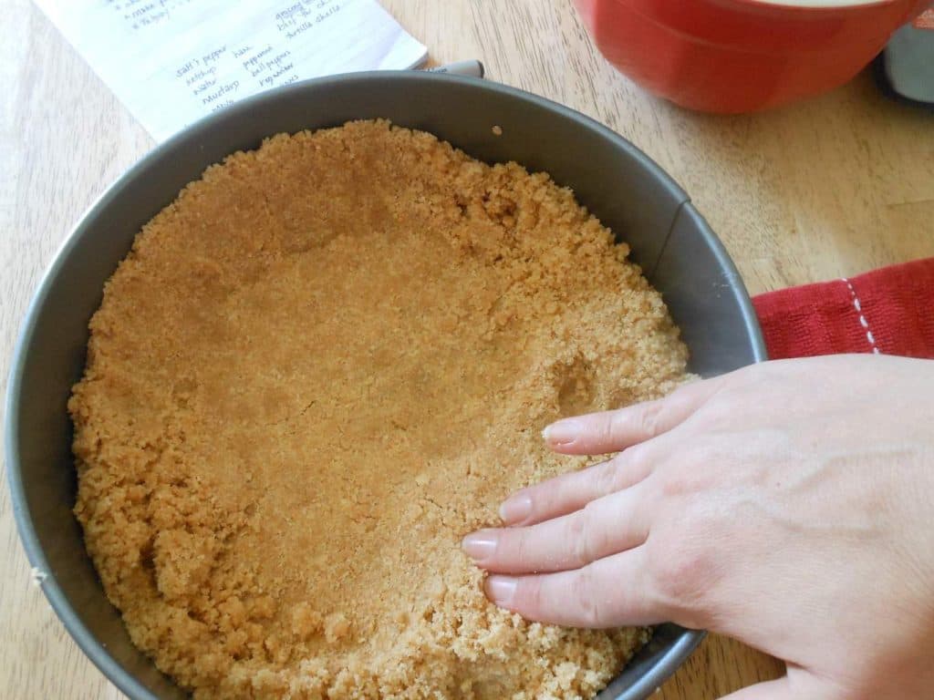 press the crust into a spring form pan