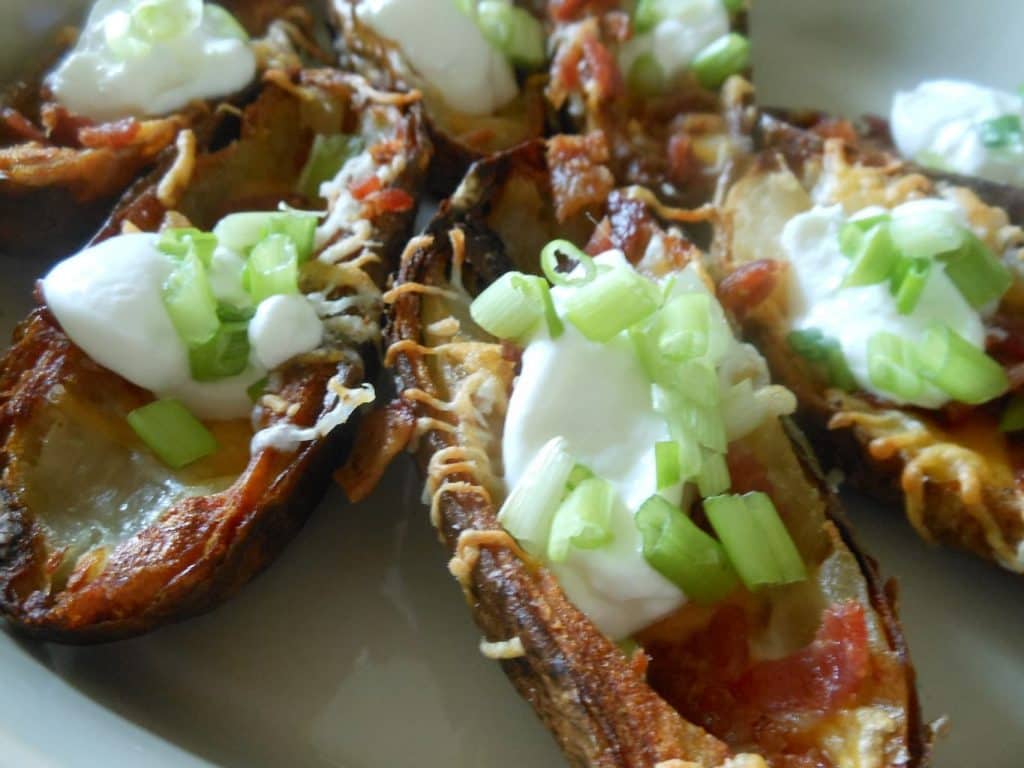 plate full of potato skins