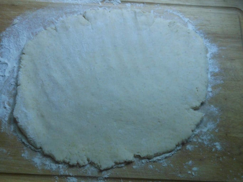 press out the dough; rustic=sloppy but pretty
