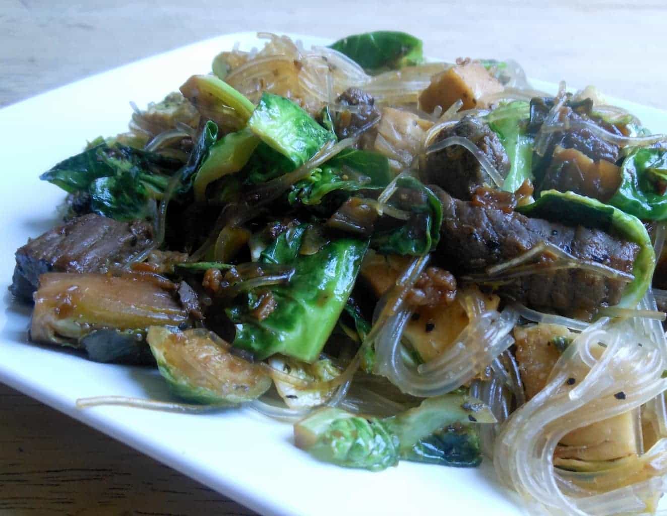 Beef and Brussels Sprouts Stir Fry - Sugar Dish Me