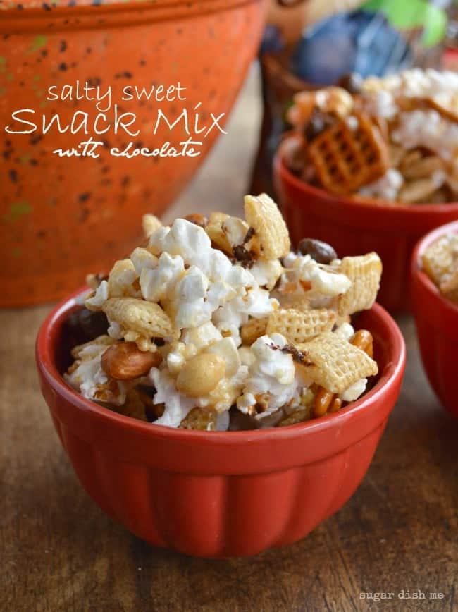 Salty Sweet Snack Mix with Chocolate - Sugar Dish Me