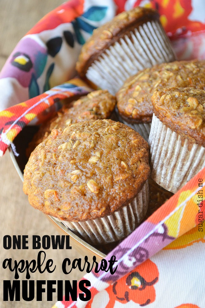 One Bowl Apple Carrot Muffins