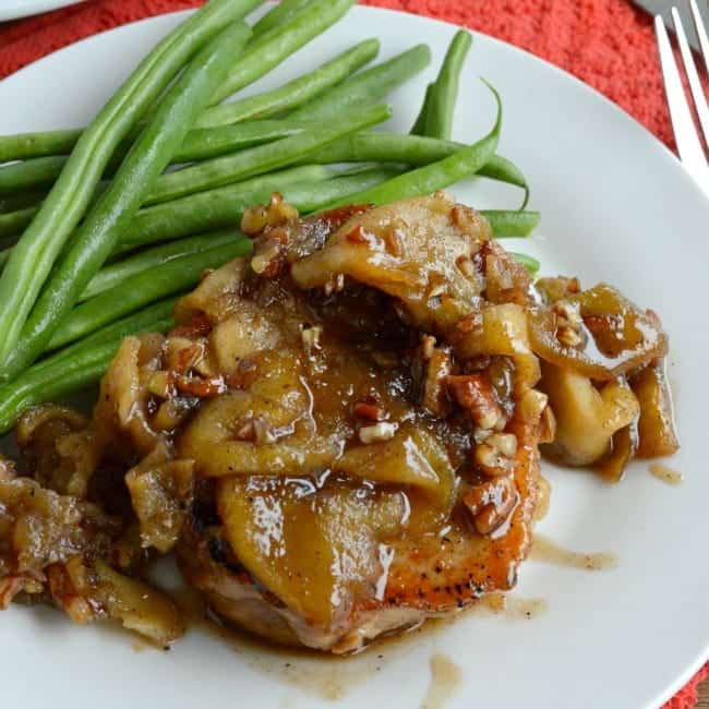 Caramel Apple Pork Chops - Sugar Dish Me