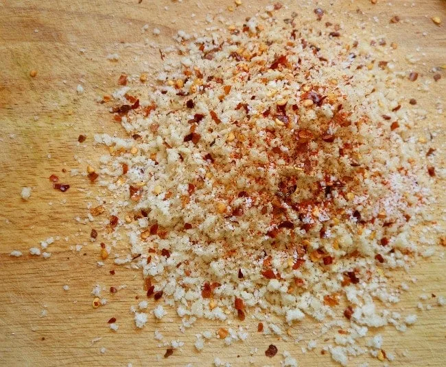 Panko Bread Crumbs and Crushed Red Pepper for Breading Shrimp