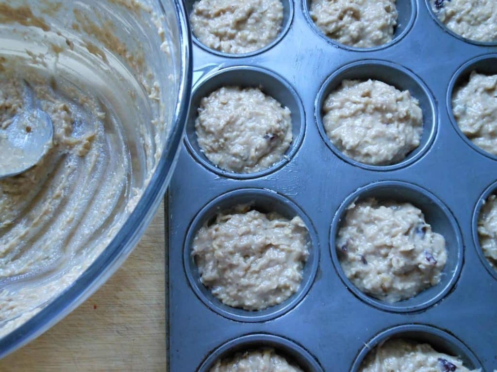 Cranberry Coconut Banana Oat Muffins