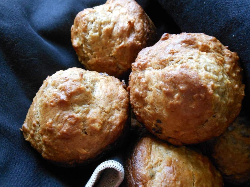 Cranberry Coconut Banana Oat Muffins