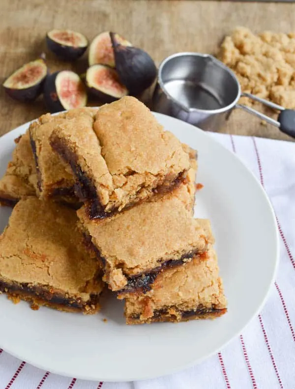 Fresh Fig Newtons piled on a plate to share with friends!