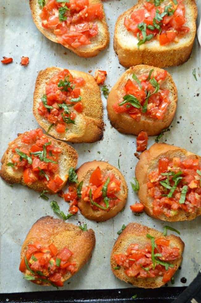 Easy Tomato Basil Bruschetta