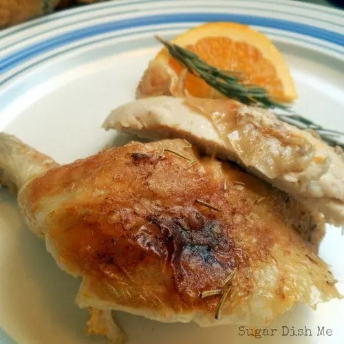Butter Roasted Chicken with Orange and Rosemary