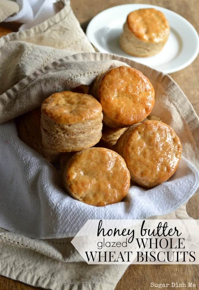 honey butter glazed whole wheat biscuits