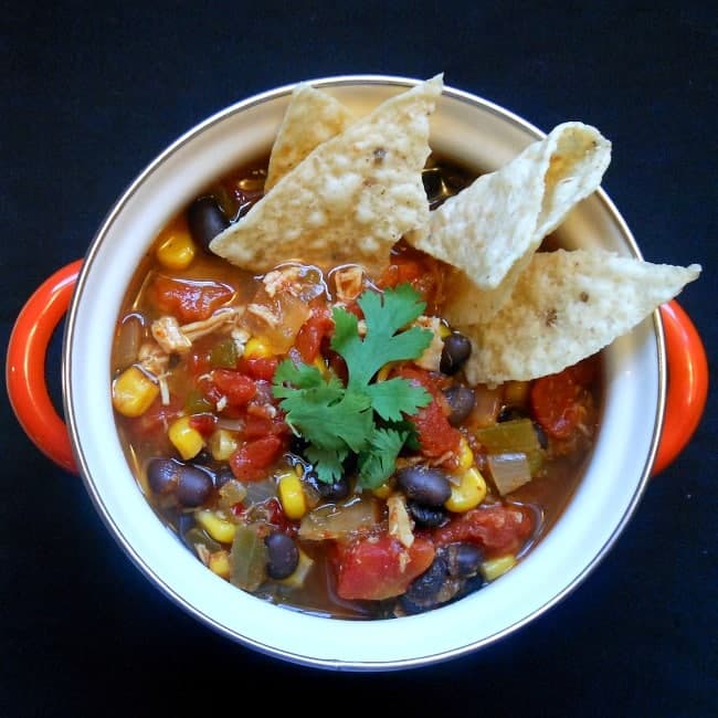 Chicken Tortilla Soup made in the crock pot