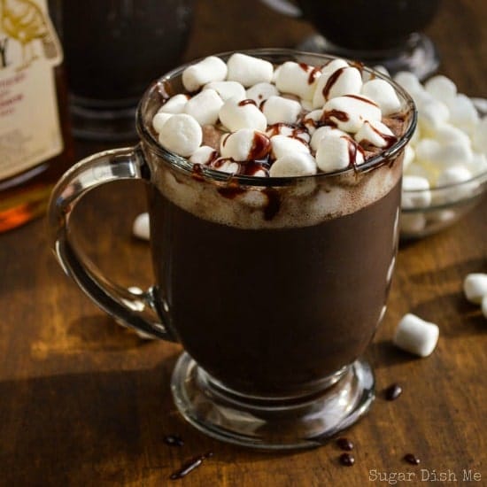 Bourbon Spiked Hot Chocolate - Sugar Dish Me Bourbon Spiked Hot Chocolate - Sugar Dish Me