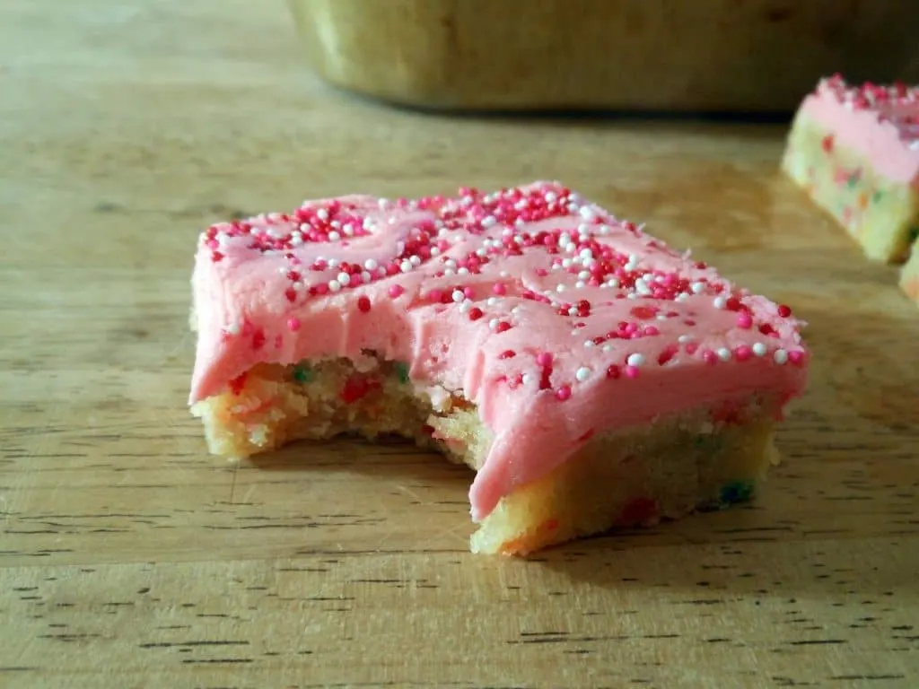 Frosted Funfetti Cookie Bars