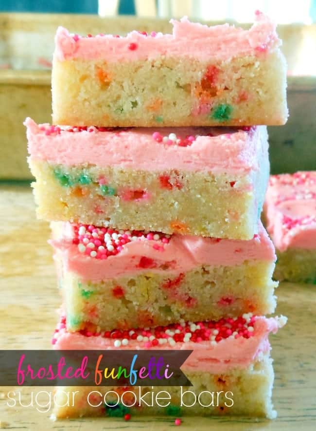 frosted funfetti cookie bars