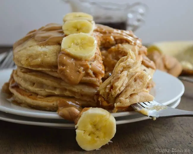 Banana Pancakes with Peanut Butter and Whole Wheat