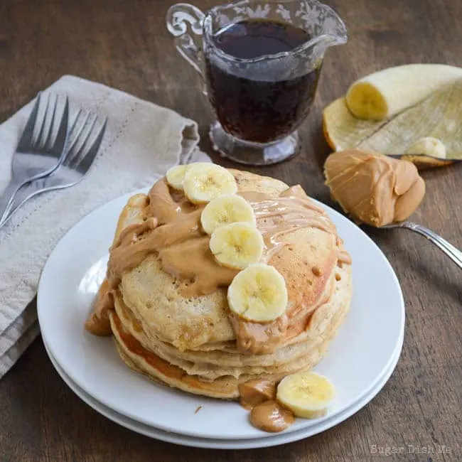 Whole Wheat Peanut Butter Banana Pancakes