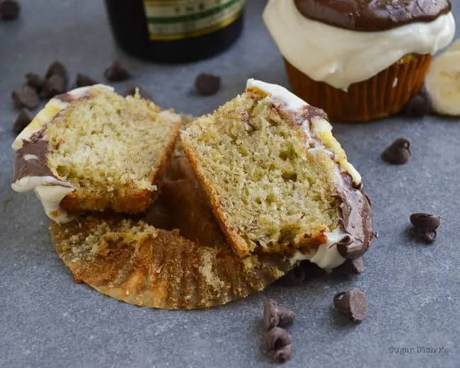 Banana Cupcakes with Bailey's Irish Cream Frosting