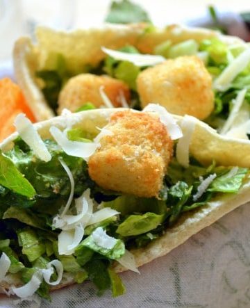 Caesar Salad Pitas with Light Caesar Dressing