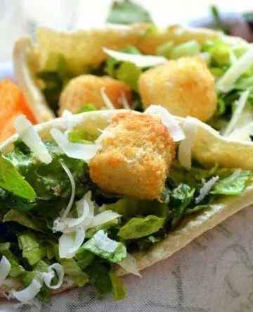 Caesar Salad Pitas with Light Caesar Dressing