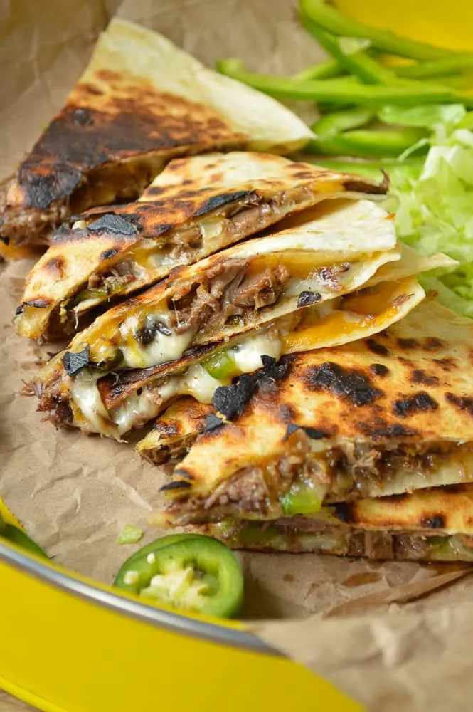 Slow Cooker Philly Cheese Steak Quesadillas