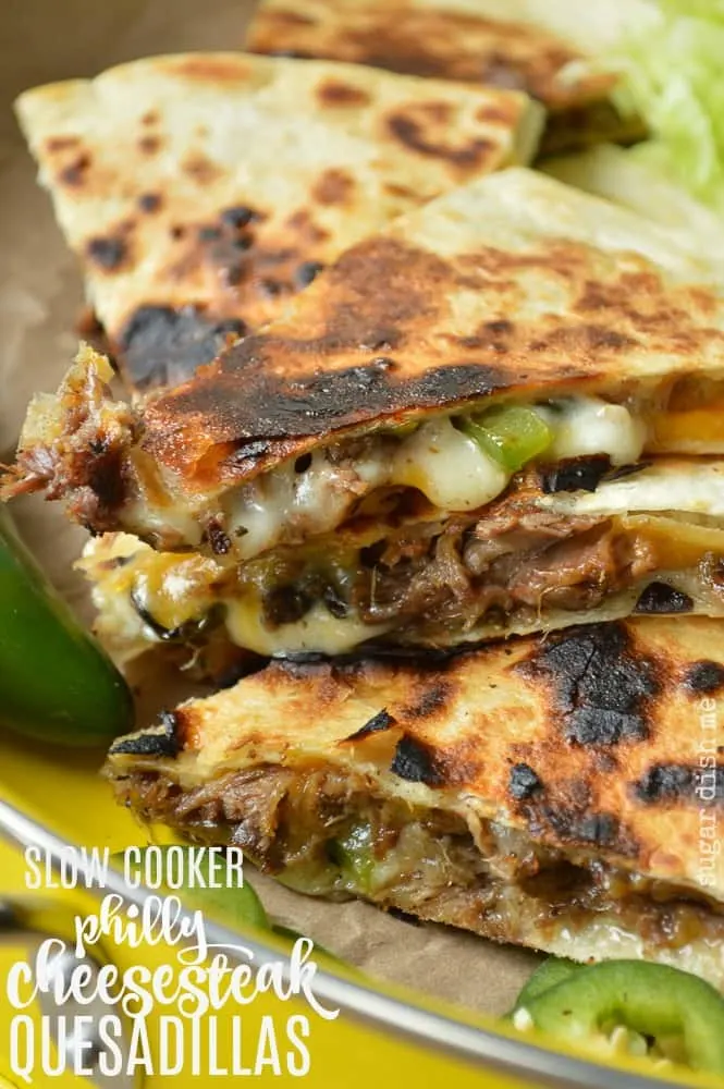 Crock Pot Philly Cheesesteak Quesadillas Sugar Dish Me