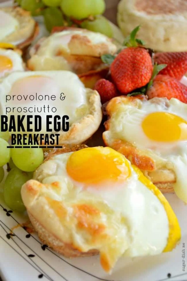 Prosciutto and Provolone Baked Egg Breakfast Sugar Dish Me