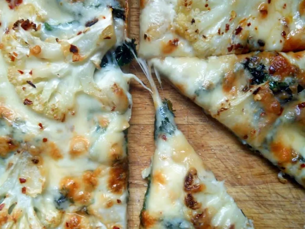 White Pizza with Cauliflower & Kale