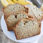 Permalink to: Biscoff Banana Bread Biscoff Banana Bread sliced on a cake stand ready for enjoying