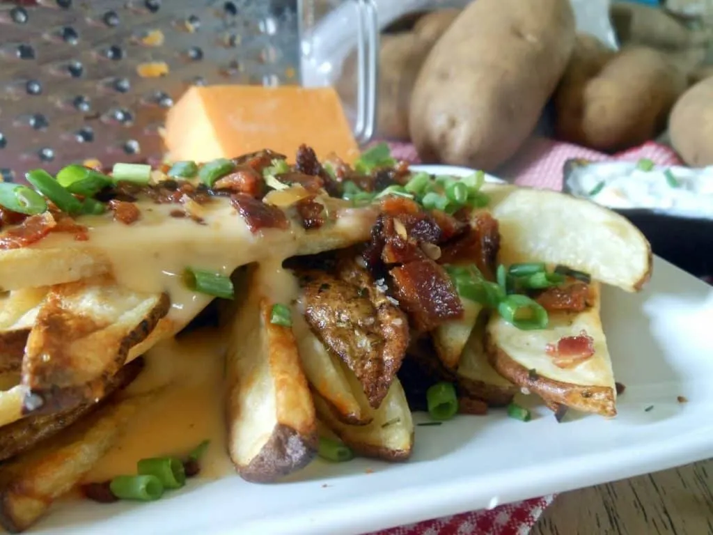 Lightened Up Loaded Bacon Cheese Fries