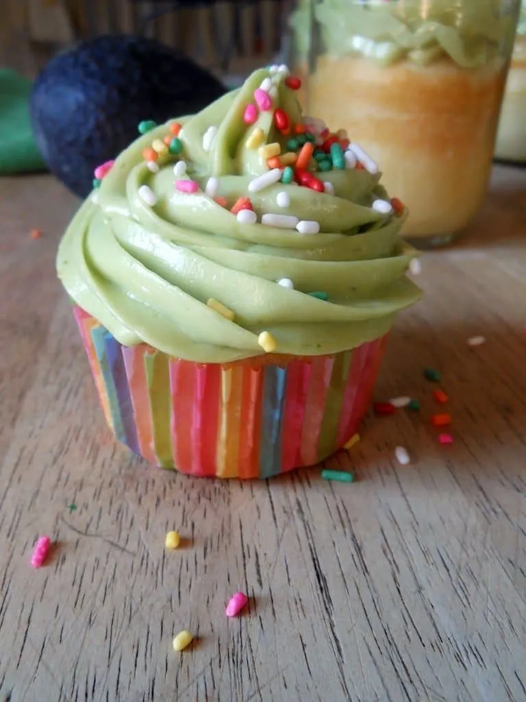 Perfect White Cupcakes with Avocado Frosting