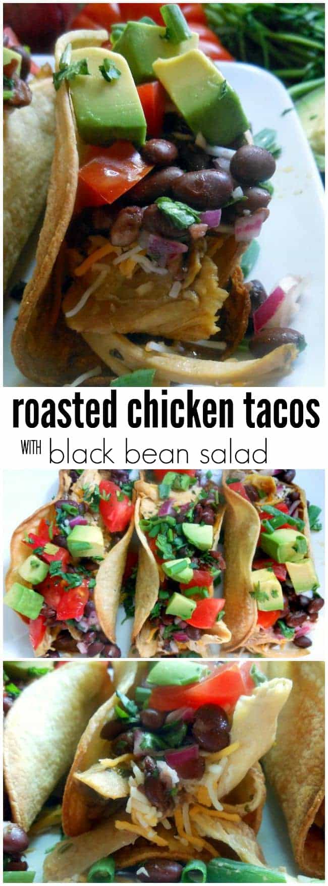 Roasted Chicken Tacos Recipe with Black Bean Salad