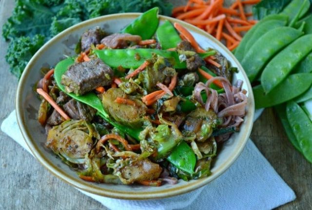 Beef and Brussels Sprouts Stir Fry - Sugar Dish Me