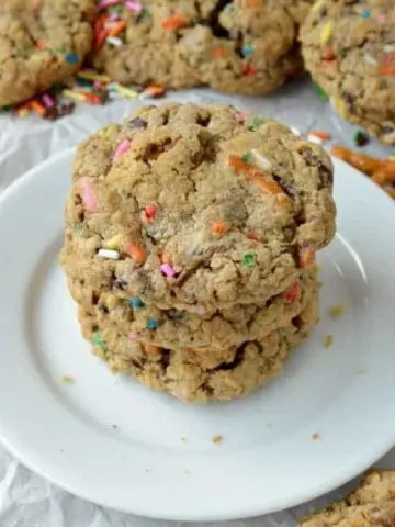 Peanut Butter Oatmeal Sprinkle Cookies