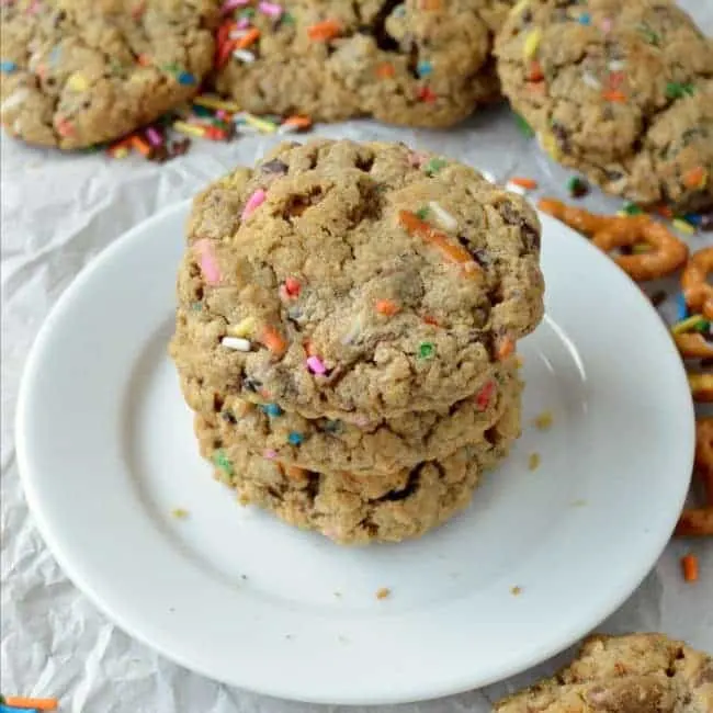 Peanut Butter Oatmeal Sprinkle Cookies