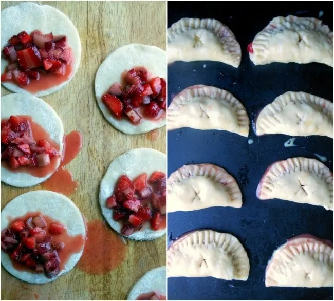 Making Strawberry Rhubarb Hand Pies
