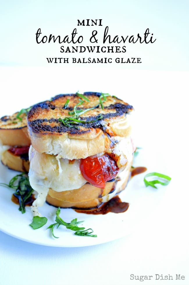 Mini Tomato and Havarti Sandwiches with Balsamic Glaze