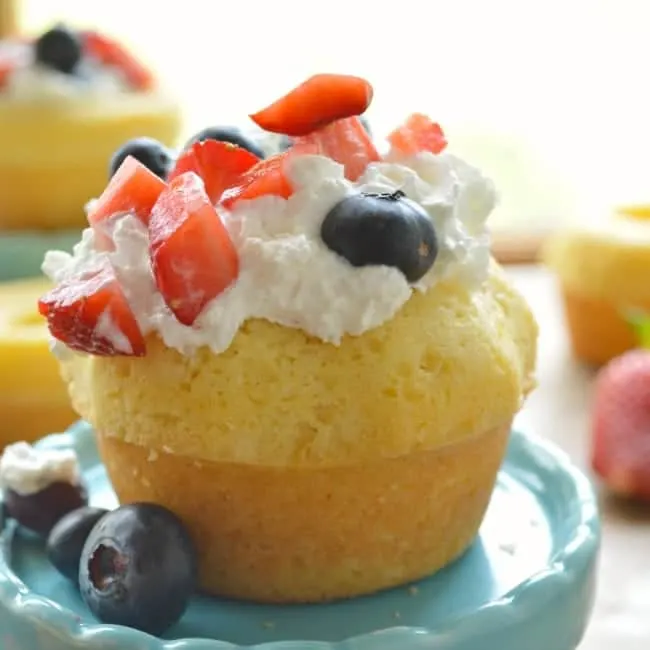 Little Lemon Poundcakes Filled with Blueberries and Strawberries