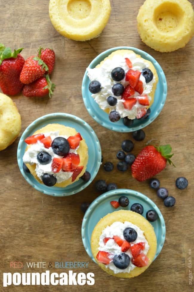 Red White and Blueberry Poundcakes