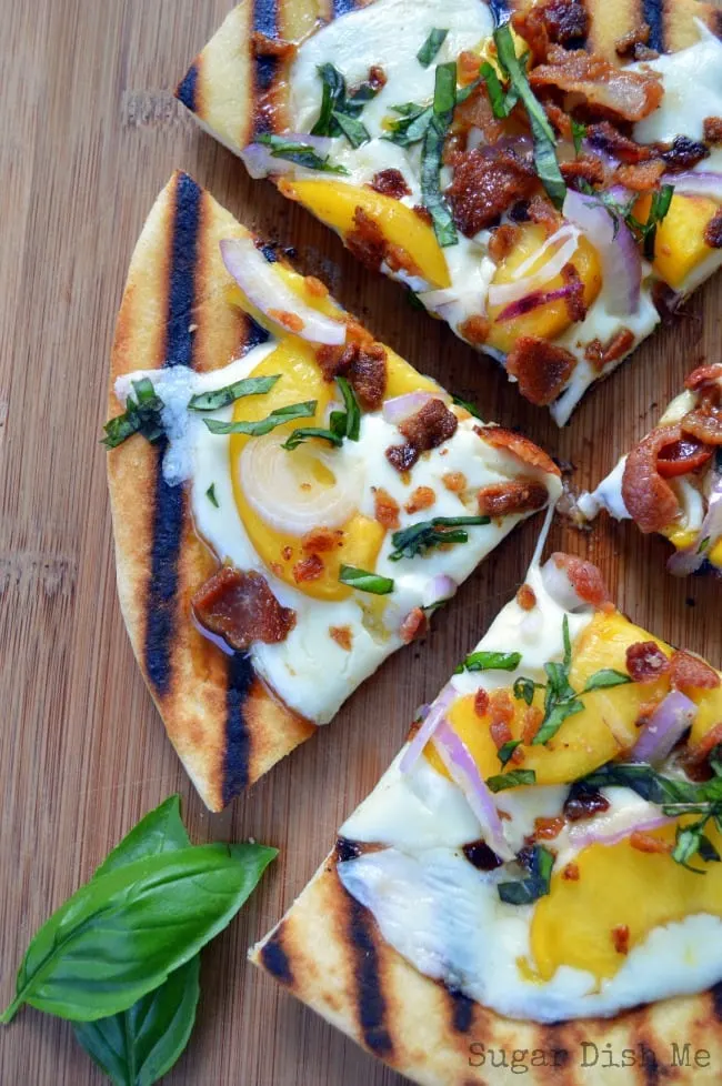 Grilled Flatbread Pizza with Peaches