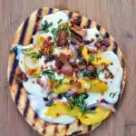 Grilled Peach and Bacon Pizza