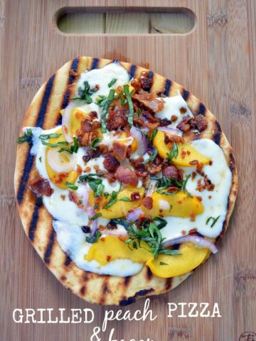 Grilled Peach and Bacon Pizza