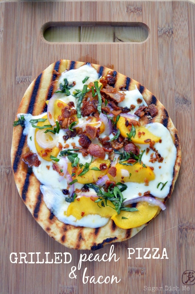 Grilled Peach and Bacon Pizza