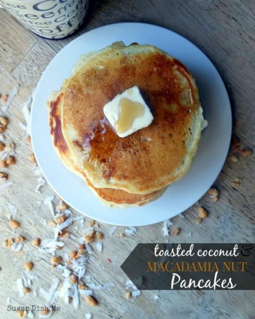Toasted Coconut and Macadamia Nut Pancakes Sugar Dish Me