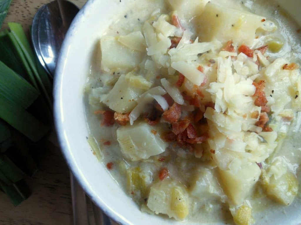 Potato Leek Soup with Bacon