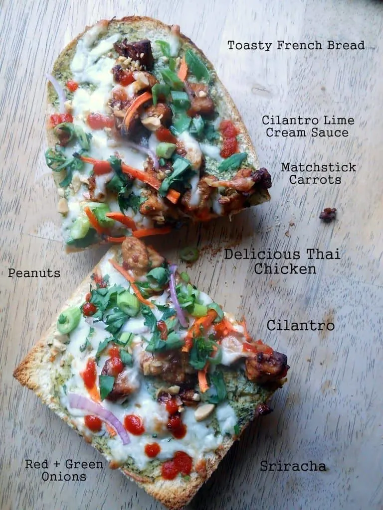 Thai Chicken French Bread Pizza