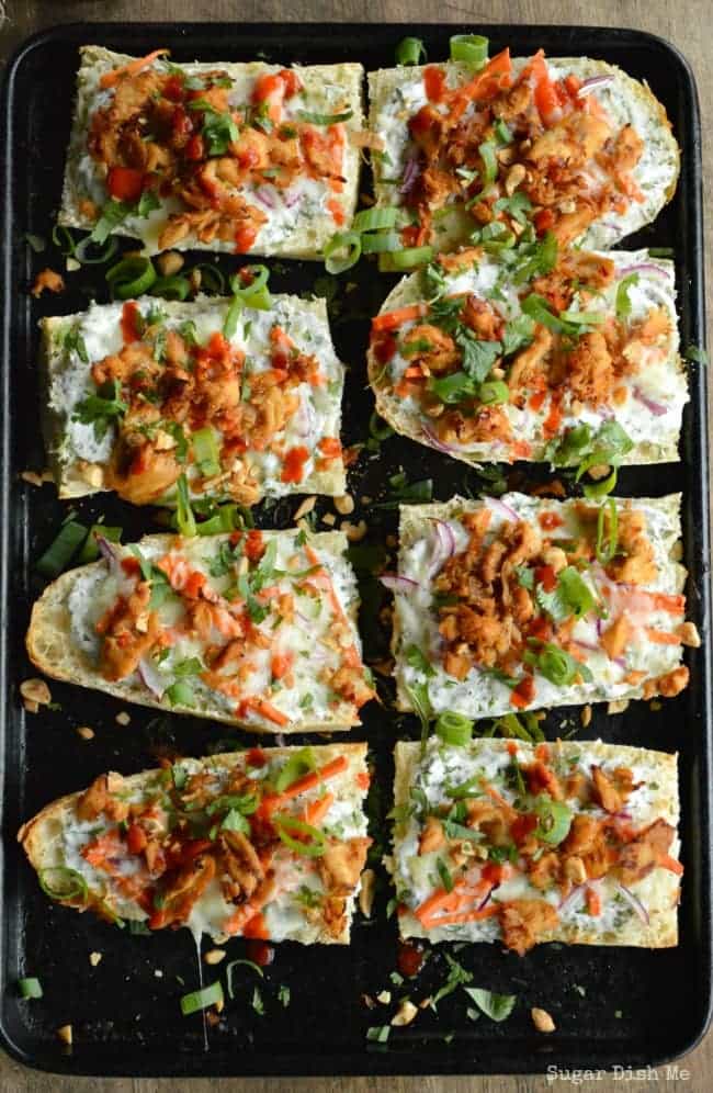 French Bread Pizza with Thai Chicken