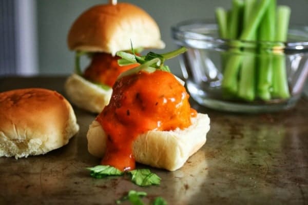 Buffalo Chicken Meatball Sliders